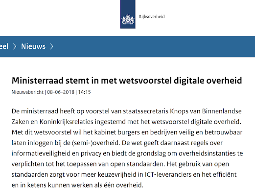 Wet Digitale Overheid: fact-tracking naar aanleiding van een vaag persbericht.